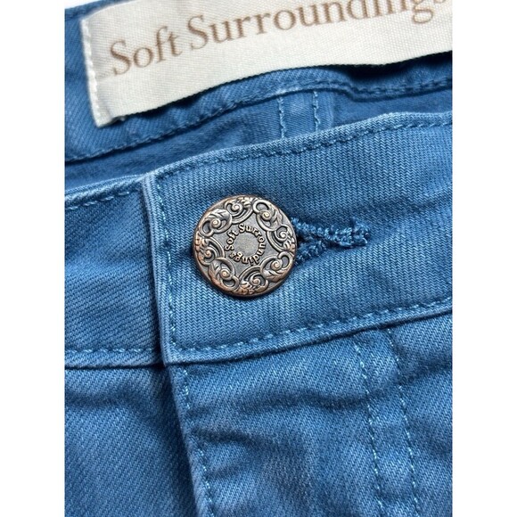 Soft Surroundings Jeans Teal Blue 10 Stretch 5 Pocket Style Tapered Dopamine - Picture 9 of 11